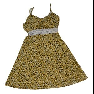 Derek Heart Sunflower Floral Mini Dress – Cottagecore Summer